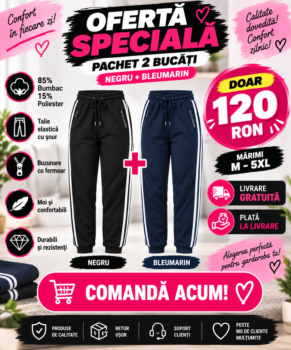 Trening pantaloni de Dama 2 bucati 120 De Ron
