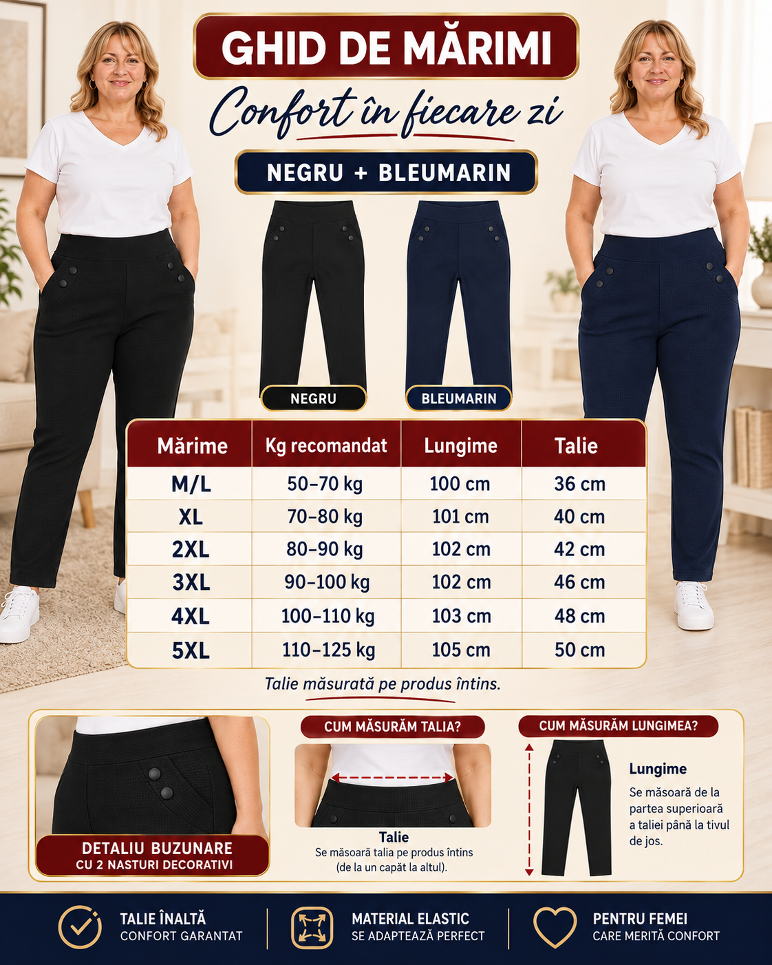 Pachet 2 Pantaloni Confort – 100 RON