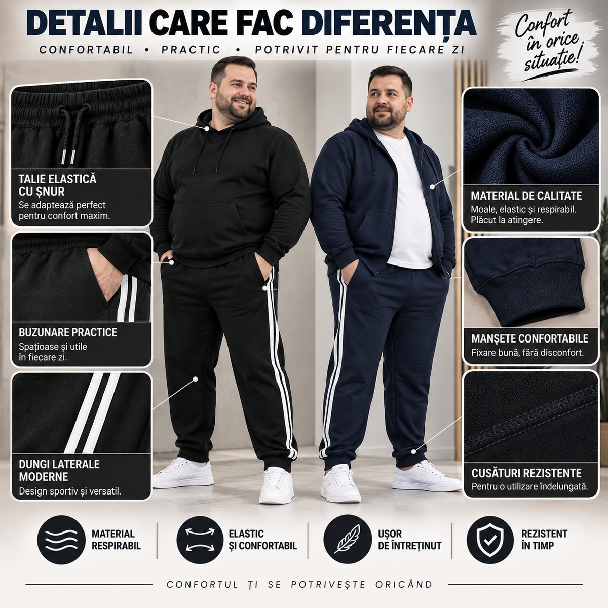 PACHET PANTALONI BARBATESTI 4 BUCAȚI