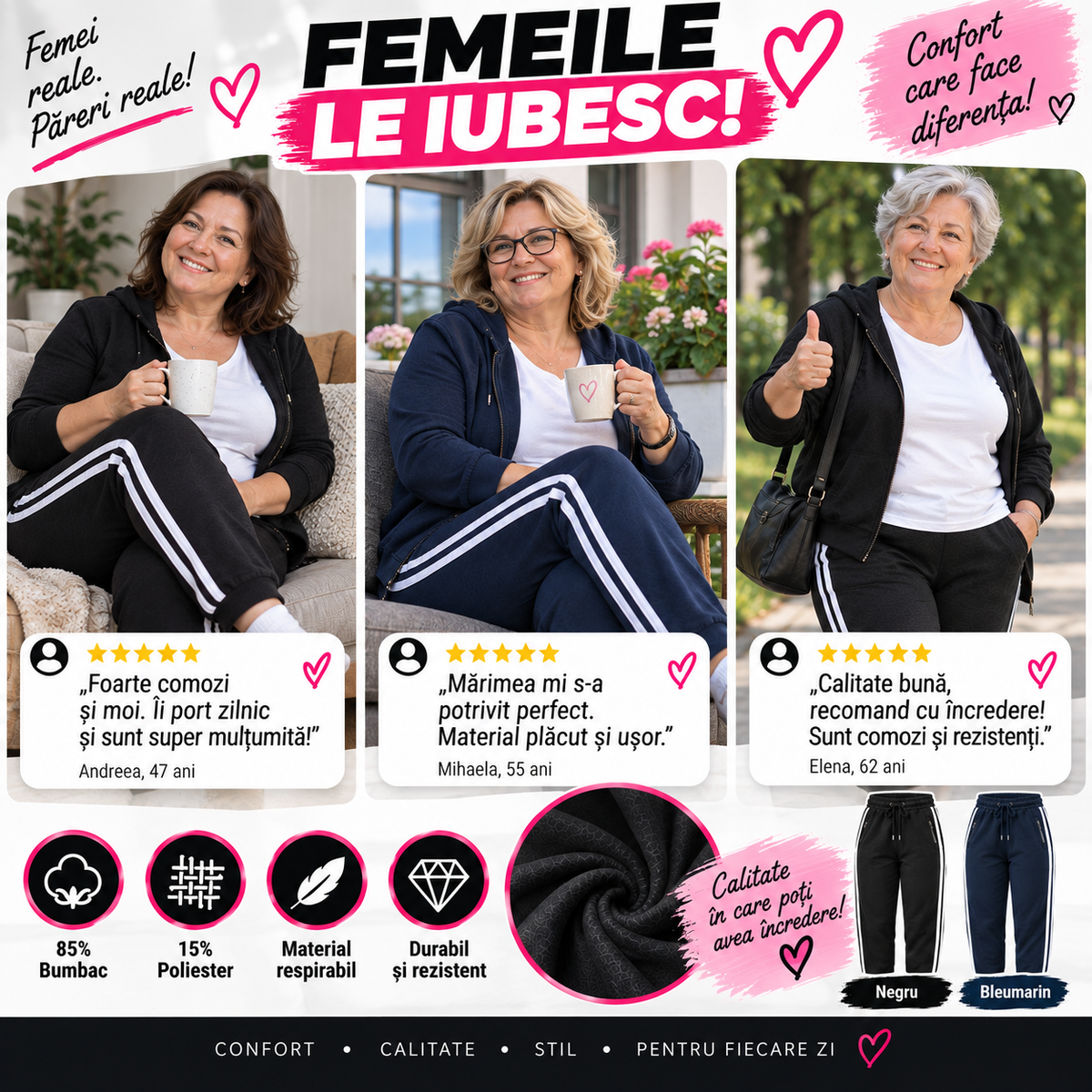 Trening pantaloni de Dama 2 bucati 120 De Ron