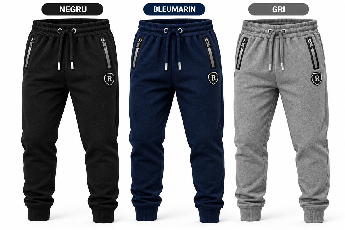 3 Bucați pantaloni trening confort pentru bărbați bumbac