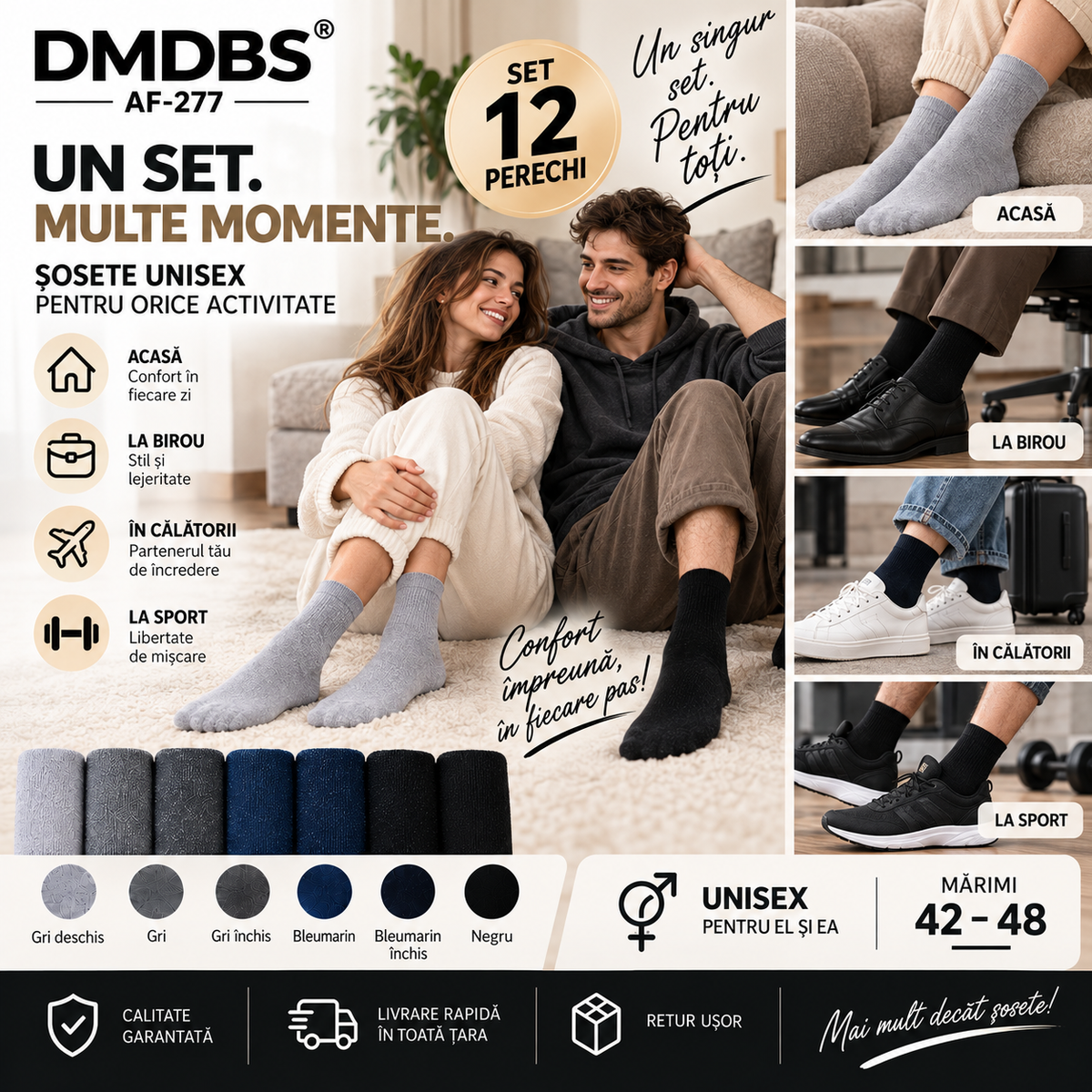 🔥Șosete Unisex –| Mărimi 36–46